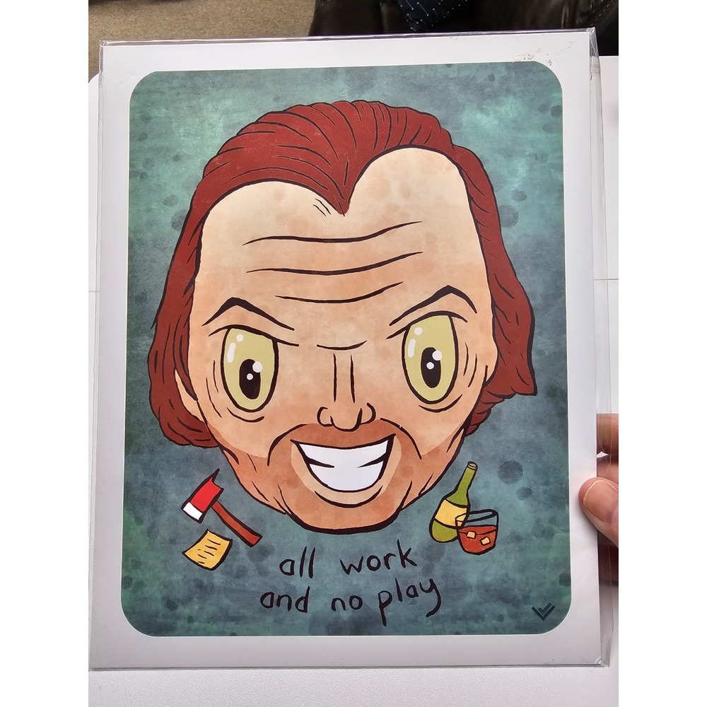 Jellykoe The Shining Jack Nicholson All Work And No Play 8" X‎ 10" Print